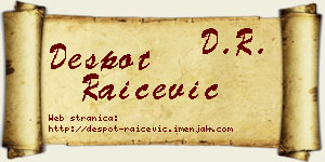 Despot Raičević vizit kartica